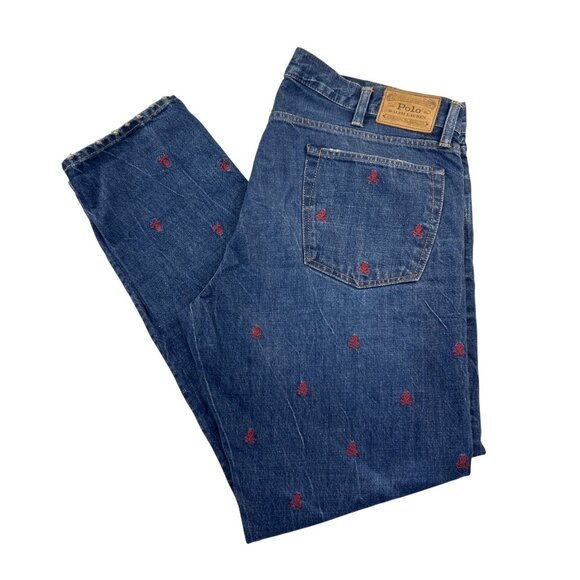 Polo Ralph Lauren Other - Polo Ralph Lauren Embroidered Skulls Denim Jeans Sullivan Slim Men’s 38x32 Y2K